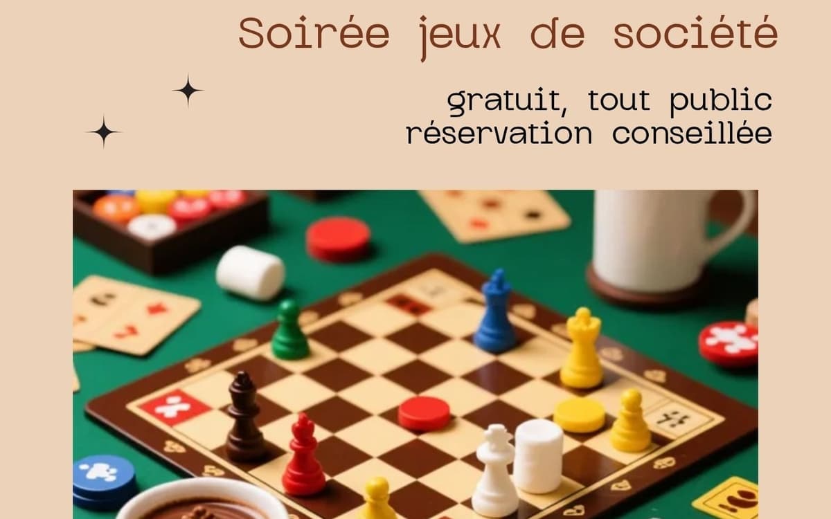 Soirée jeux de société chocolat chaud et chamallow - Bibliothèque Claire Bretécher